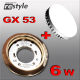 Комплект Светильник GX53 с лампой 6W, холодный свет